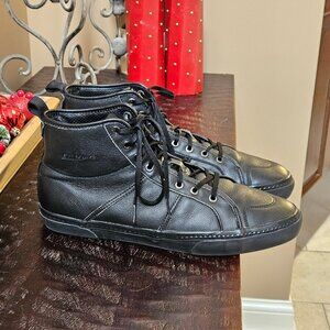 Globe Men's Los Angered Hi-Top Leather Skate Shoes, Black, Sz 13